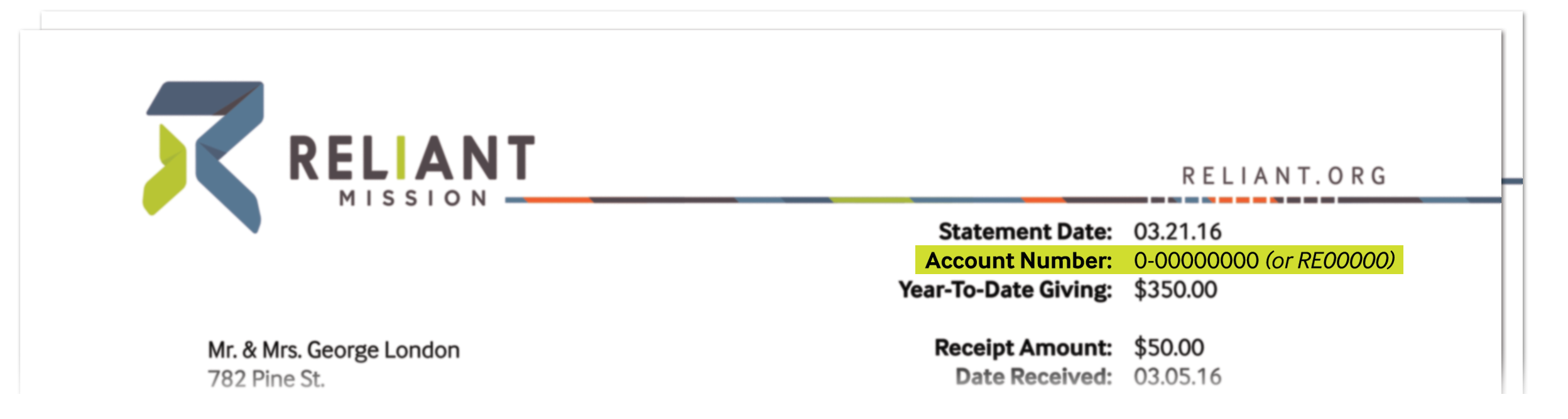 Account Number on Paper Receipt Account Number on Paper Receipt